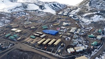 A photo of McMurdo station, a research station in Antarctica; photo by United States Antarctic Program