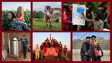 A collage of several photos of researchers in the Soil, Water, and Climate community.
